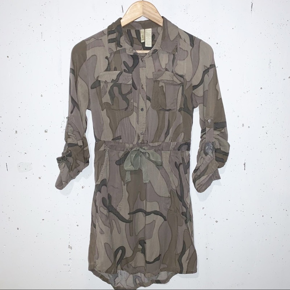 Camouflage Dress Japana Camo Button Down Small Spring Lightweight Small Trend
